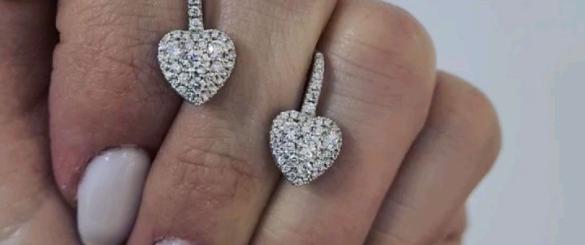 HEART SHAPED DIAMOND EARRINGS