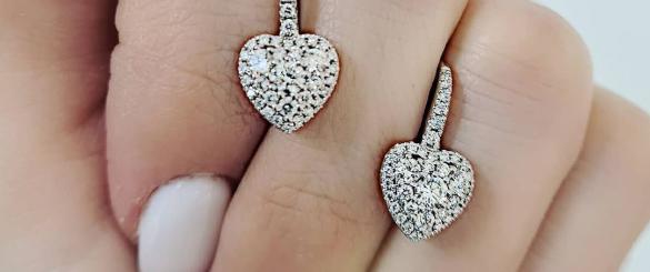HEART SHAPED DIAMOND EARRINGS